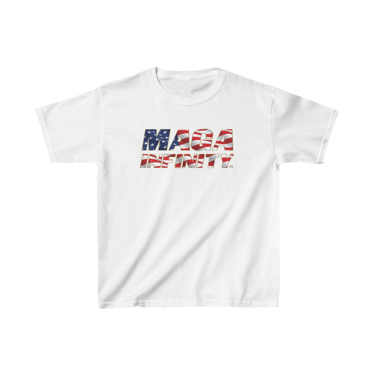 American Flag Two-Sided Kids' T-Shirt – MAGA Infinity Logo & Patriotic Seal