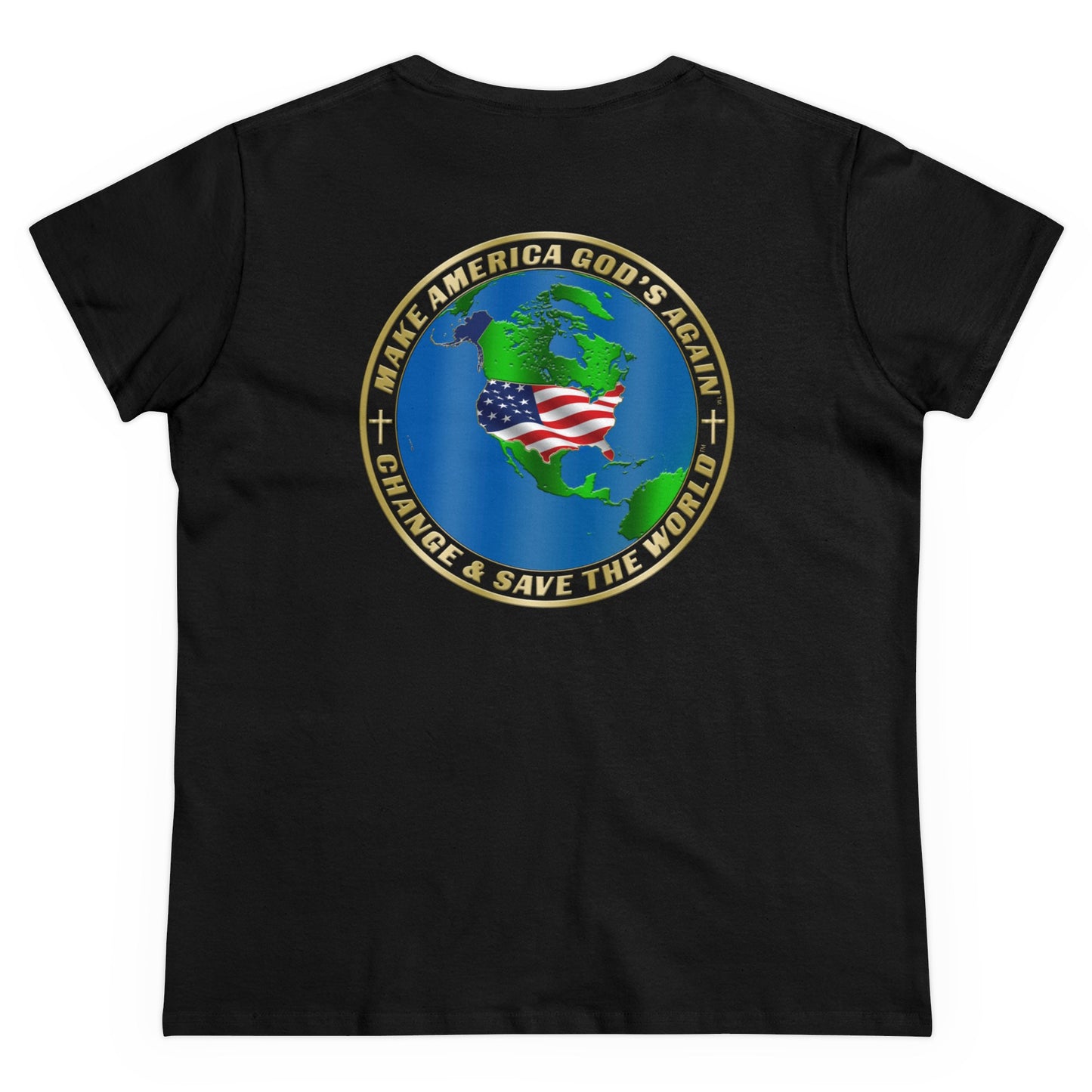 Statue Of Liberty & MAGA Infinty Seal - Women's T-Shirt - Front & Back Print