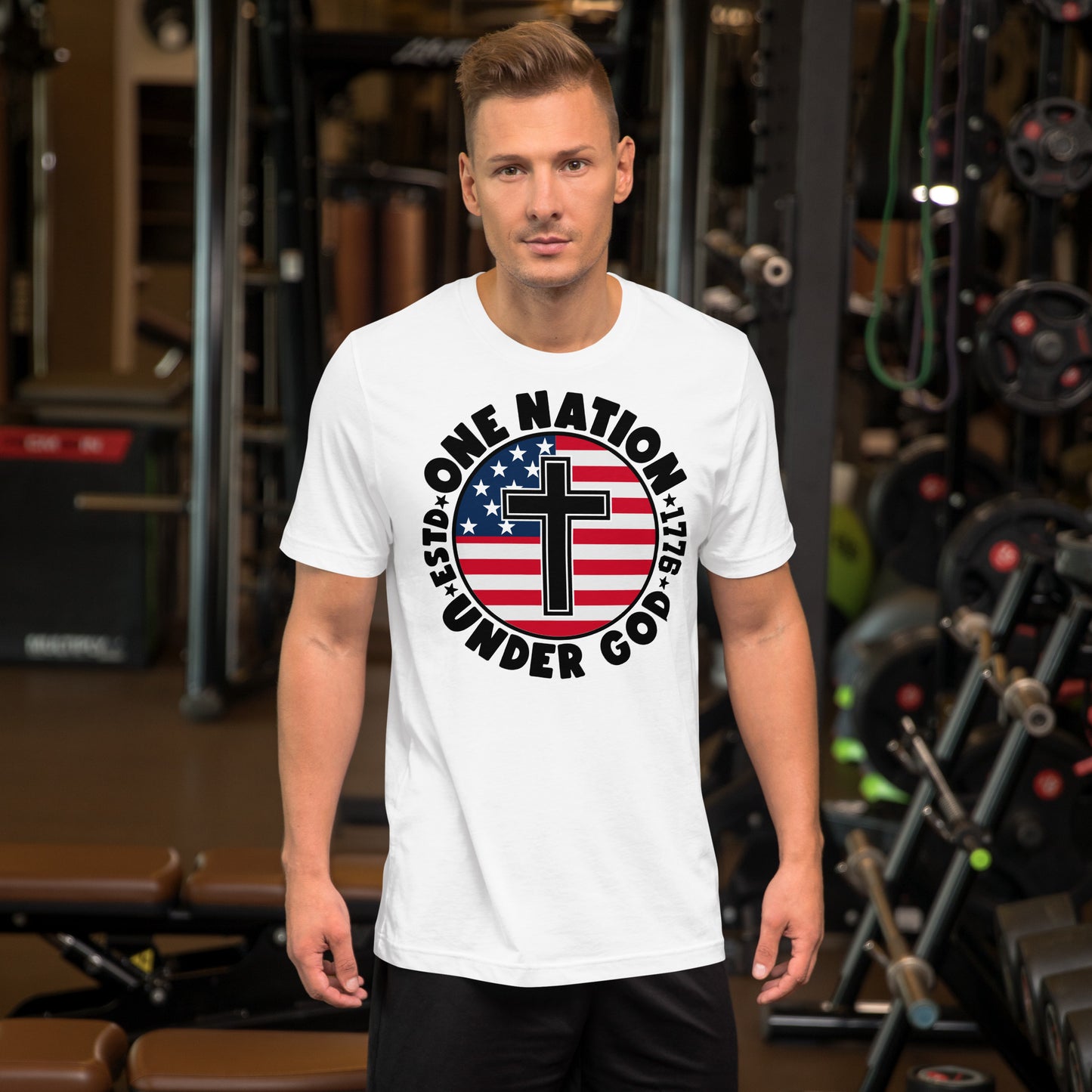 One Nation Under God - Patriotic Christian Men's T-Shirt