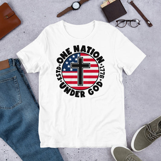 One Nation Under God - Patriotic Christian Men's T-Shirt