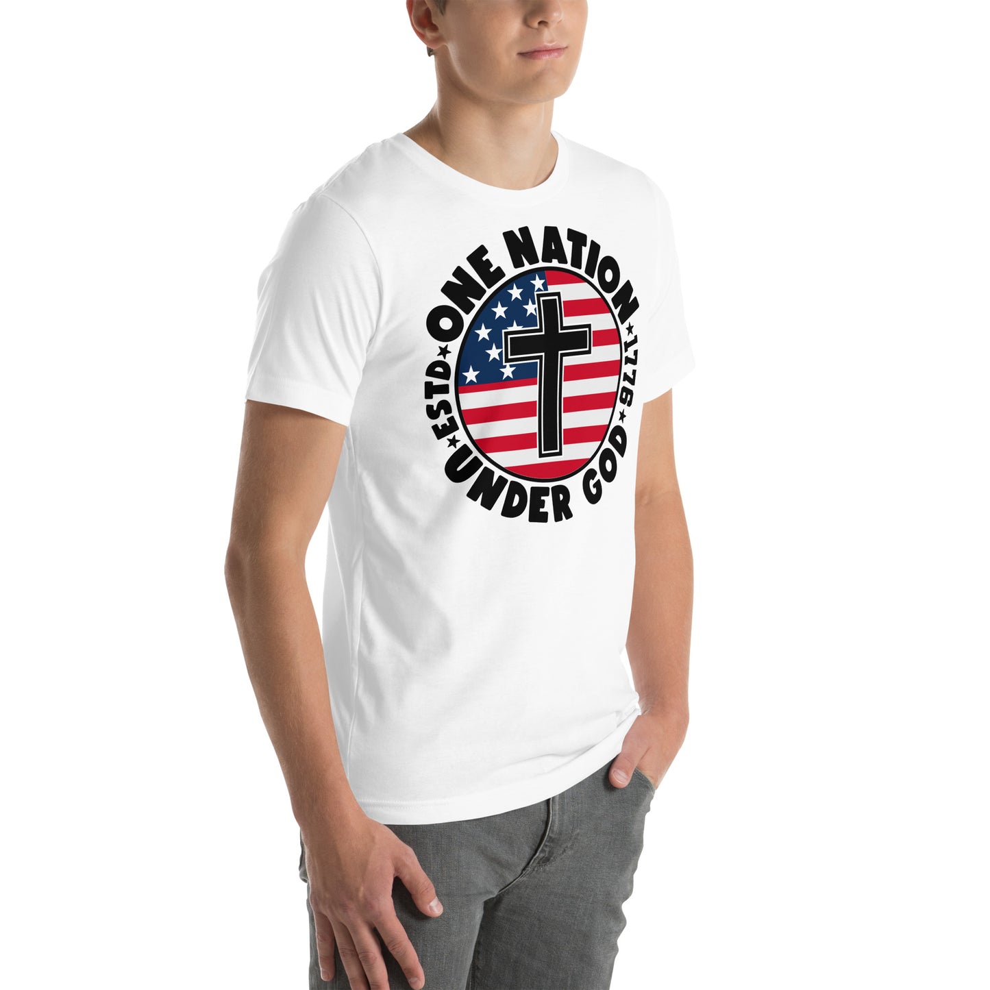 One Nation Under God - Patriotic Christian Men's T-Shirt