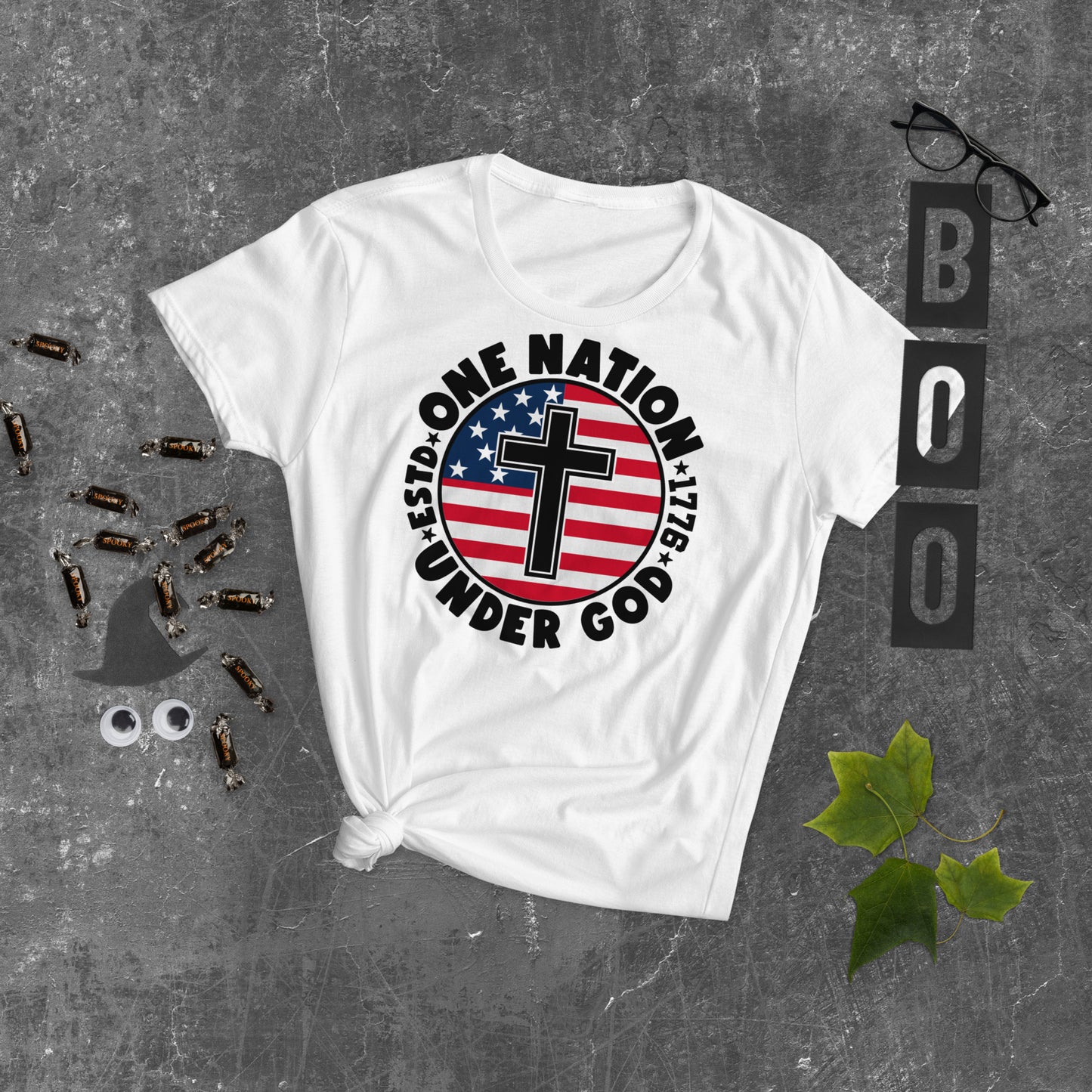 One Nation Under God - Patriotic Christian Women's T-Shirt