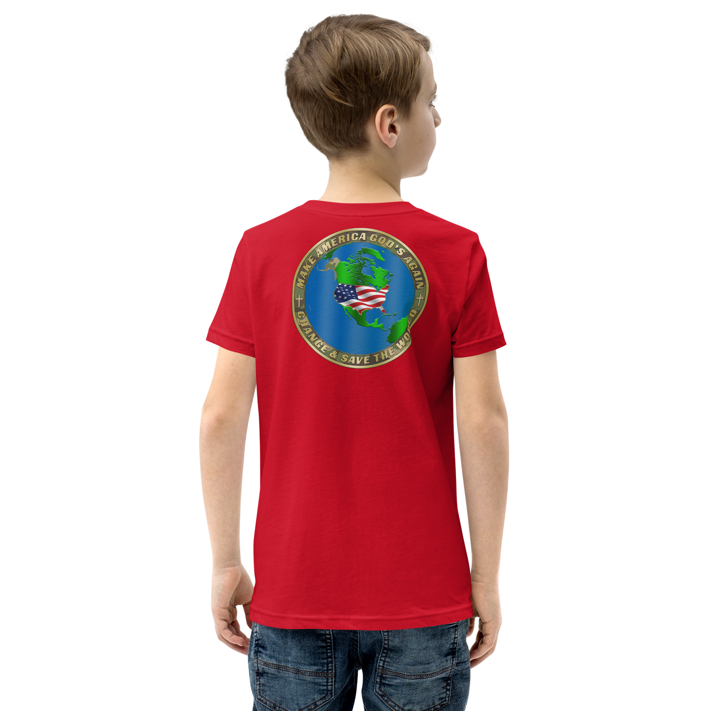 American Flag Two-Sided Kids' T-Shirt – MAGA Infinity Logo & Patriotic Seal