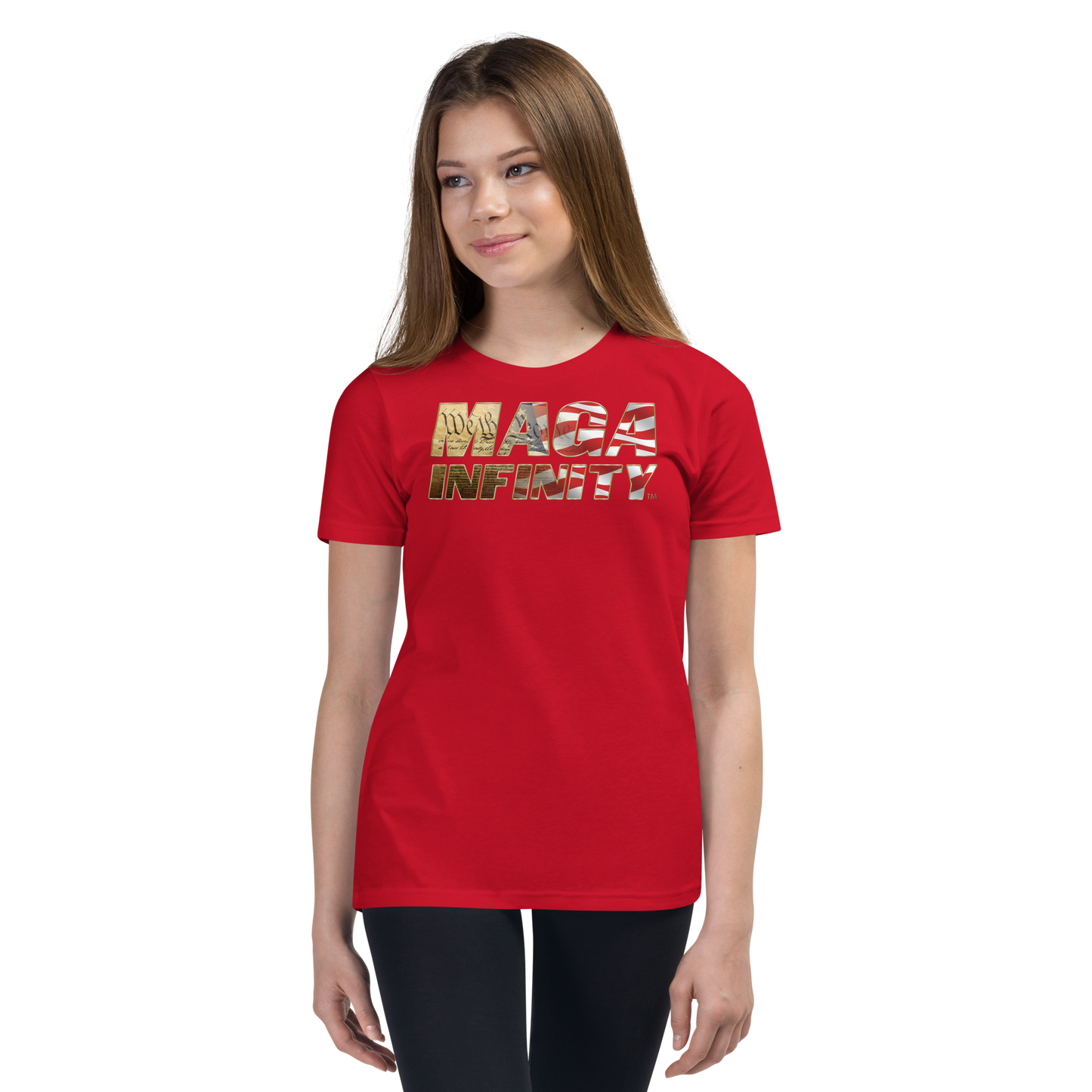 U.S. Constitution Logo & MAGA Infinity Seal - Two-Sided Premium Kids Teeshirt