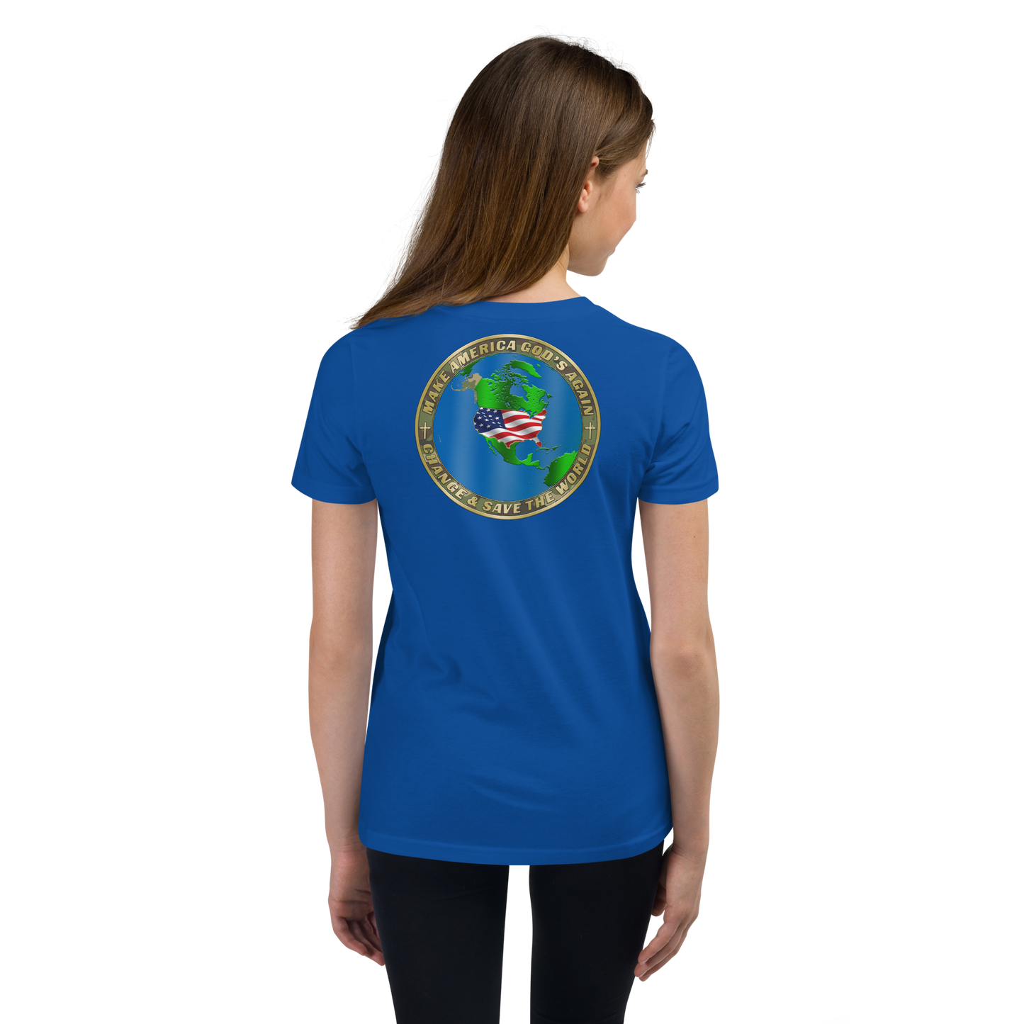 American Flag Two-Sided Kids' T-Shirt – MAGA Infinity Logo & Patriotic Seal