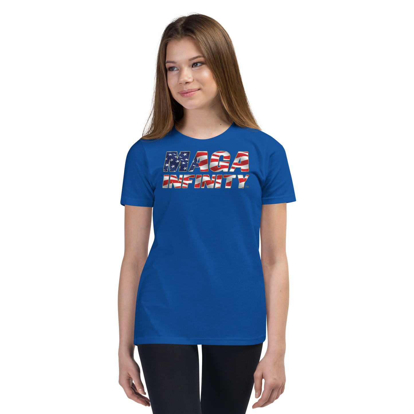 American Flag Two-Sided Kids' T-Shirt – MAGA Infinity Logo & Patriotic Seal