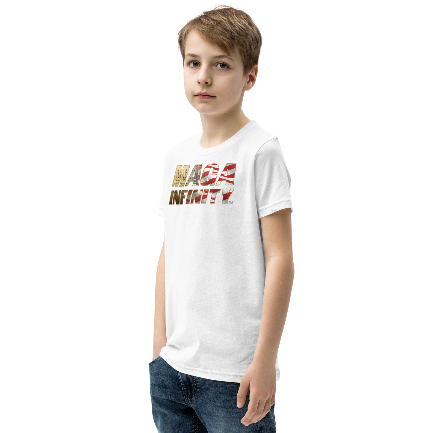 U.S. Constitution Logo & MAGA Infinity Seal - Two-Sided Premium Kids Teeshirt