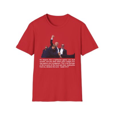 President Trump And Isaiah 54:17 Bible Verse - Men's T-Shirt