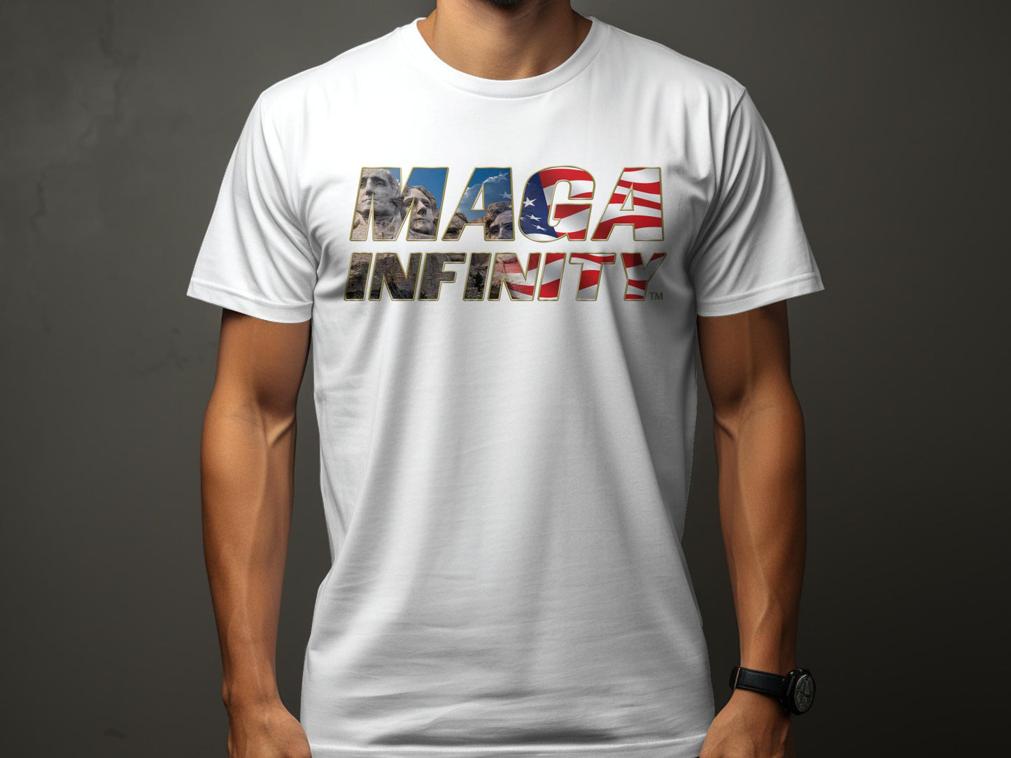 MAGA Infinity Mount Rushmore Logo - Men's T-Shirt