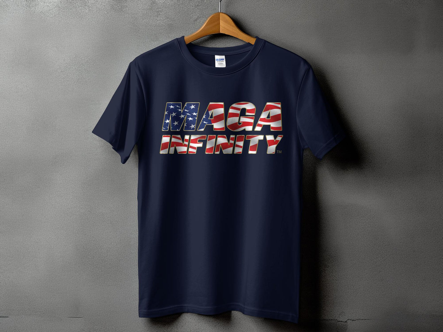 American Flag MAGA Infinity Logo & Seal - Men's T-Shirt