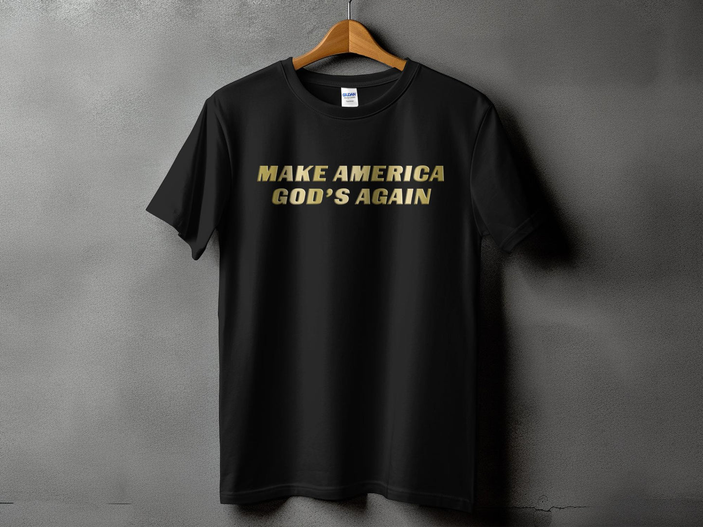 Make America God's Again In Gold Lettering - Men's T-Shirt