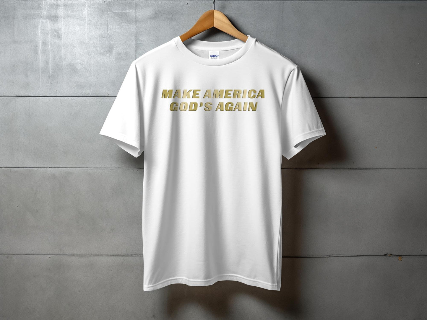 Make America God's Again In Gold Lettering - Men's T-Shirt