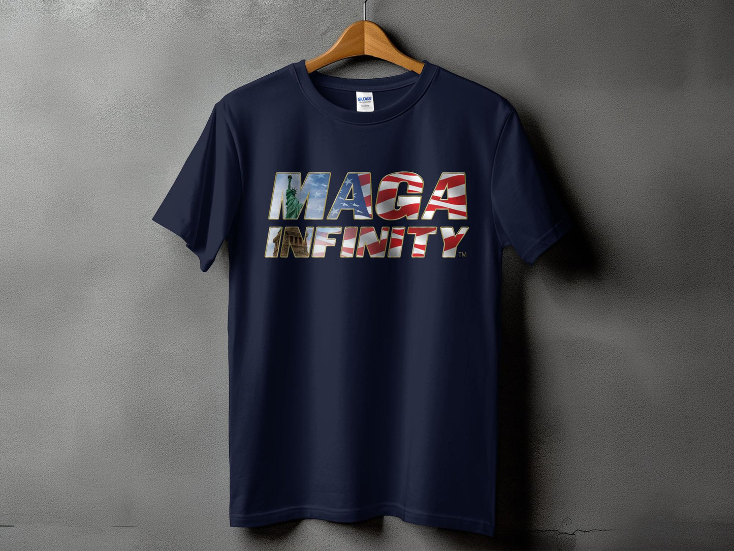 Statue Of Liberty MAGA Infinity Logo & Seal - Men's T-Shirt