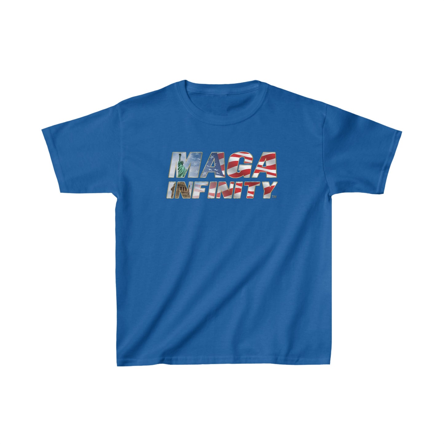 Statue of Liberty American Flag Kids' T-Shirt – MAGA Infinity Logo & Seal