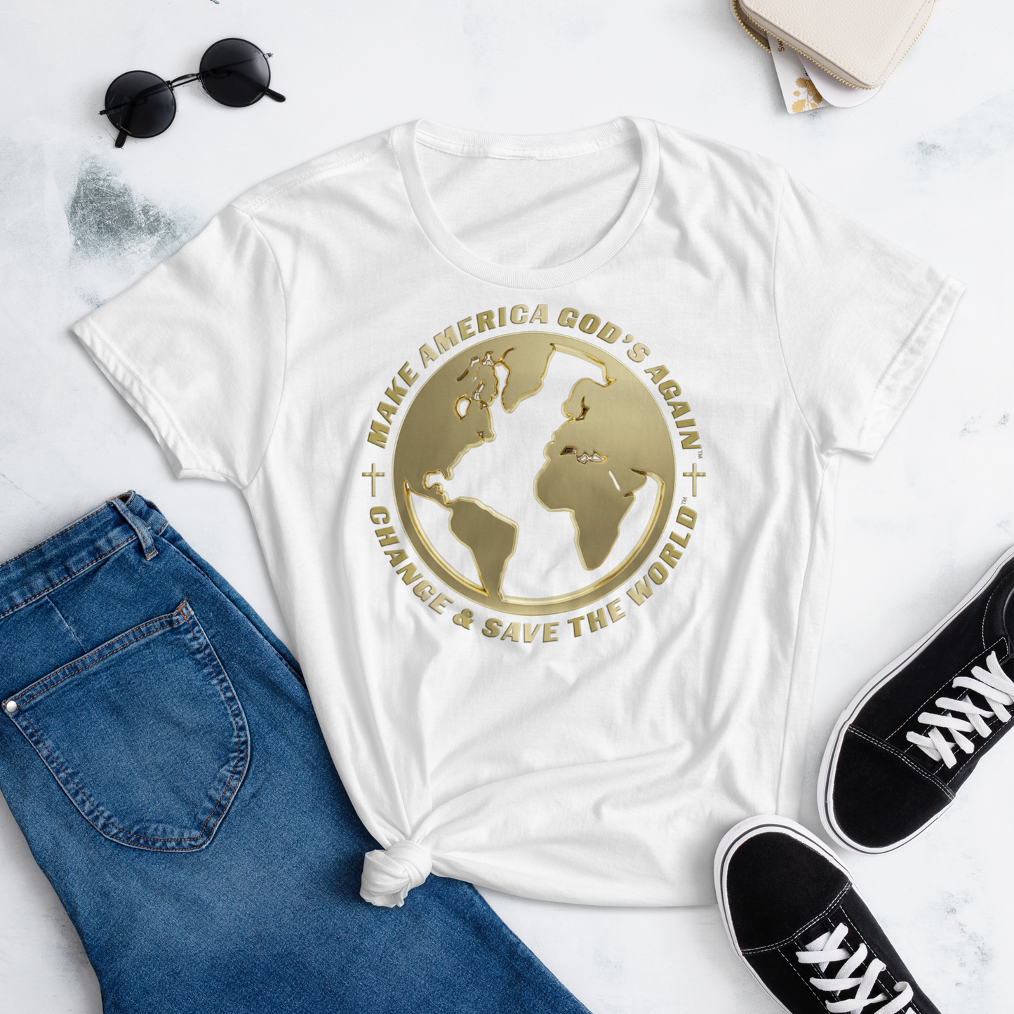 Make America God's Again - Change & Save The World - Premium Women's Teeshirt