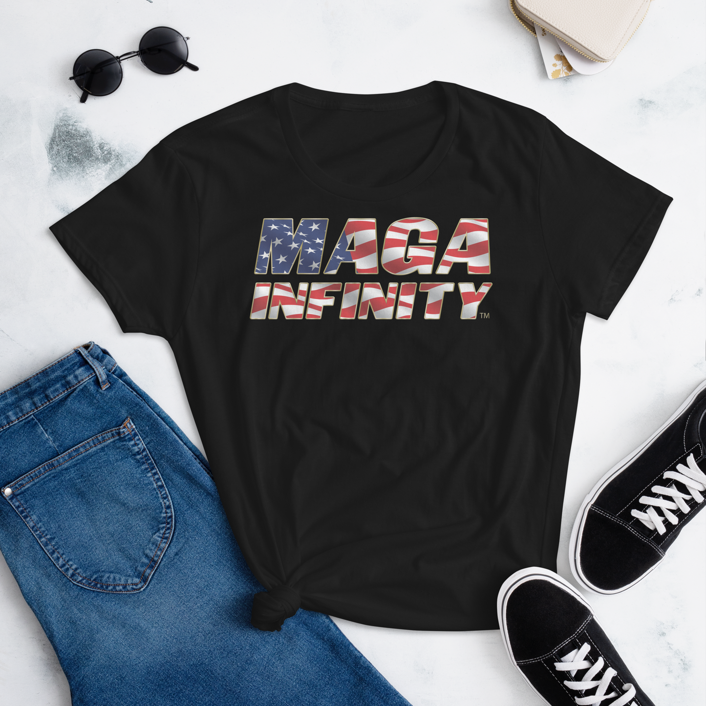 MAGA Infinity American Flag Logo - Women's T-Shirt