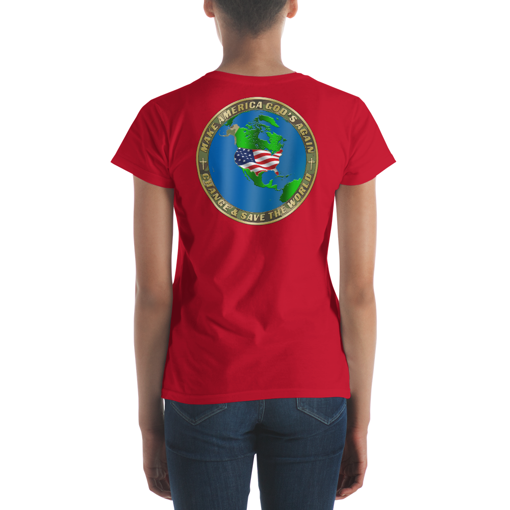 Mount Rushmore & MAGA Infinty Seal - Women's T-Shirt - Front & Back Print