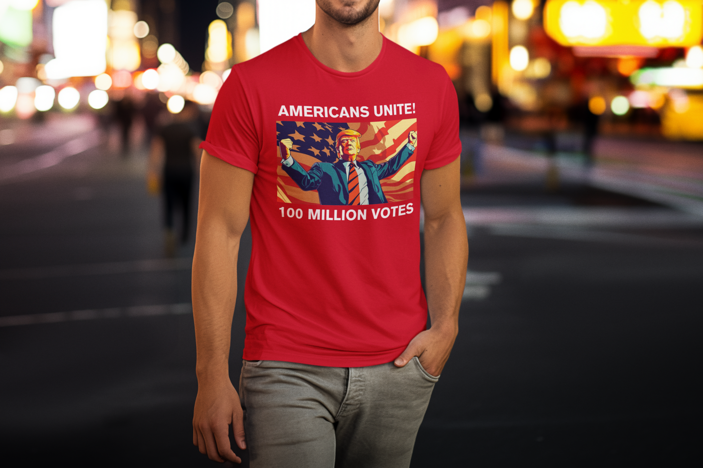 American's Unite - 100 Million Votes For Trump Men's T-Shirt - Design 1