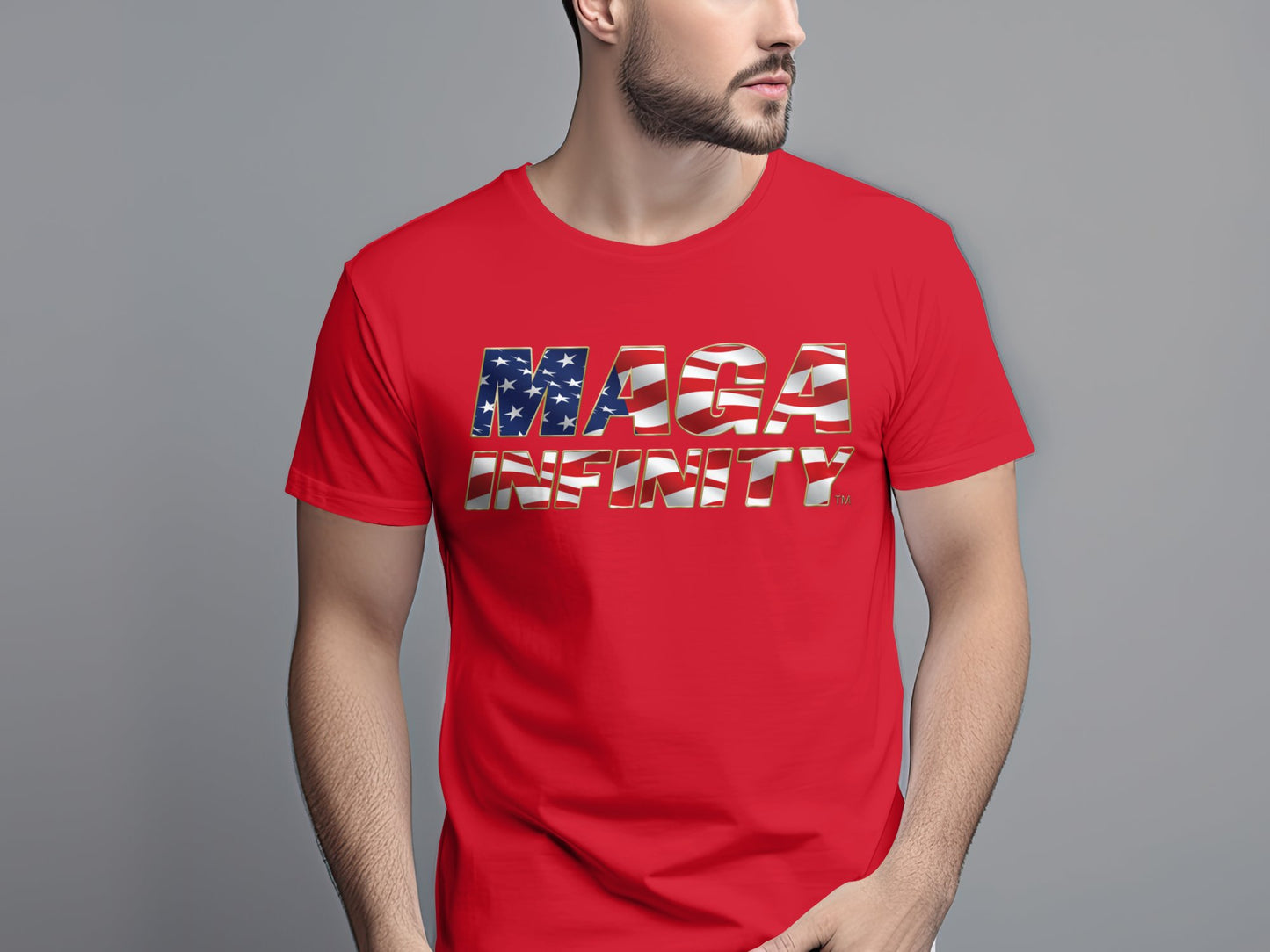 American Flag MAGA Infinity Logo & Seal - Men's T-Shirt