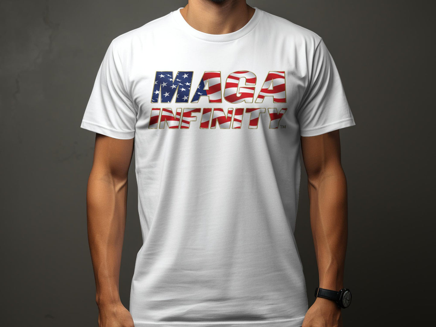 American Flag MAGA Infinity Logo & Seal - Men's T-Shirt