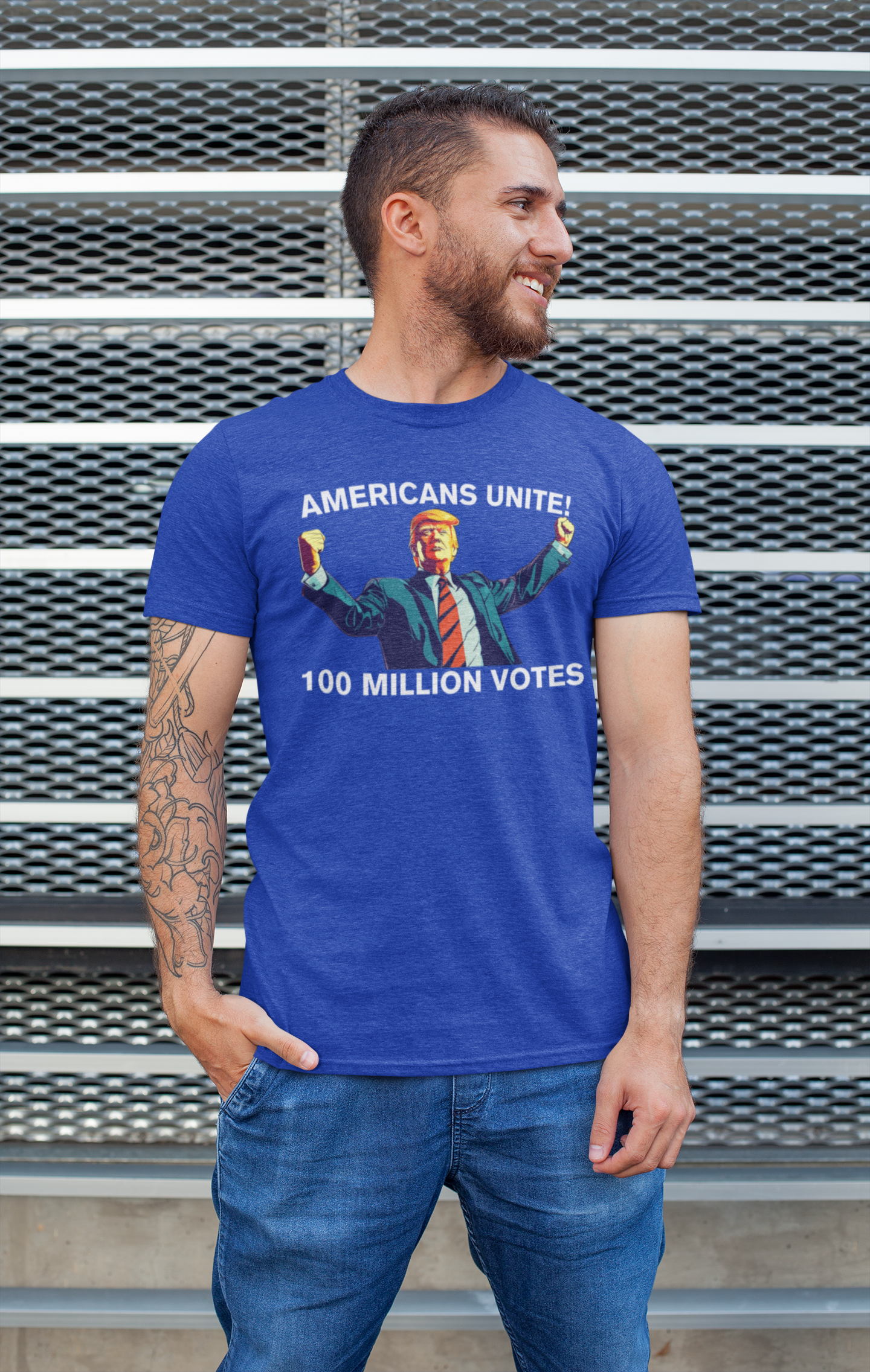 American's Unite - 100 Million Votes For Trump Men's T-Shirt - Design 2