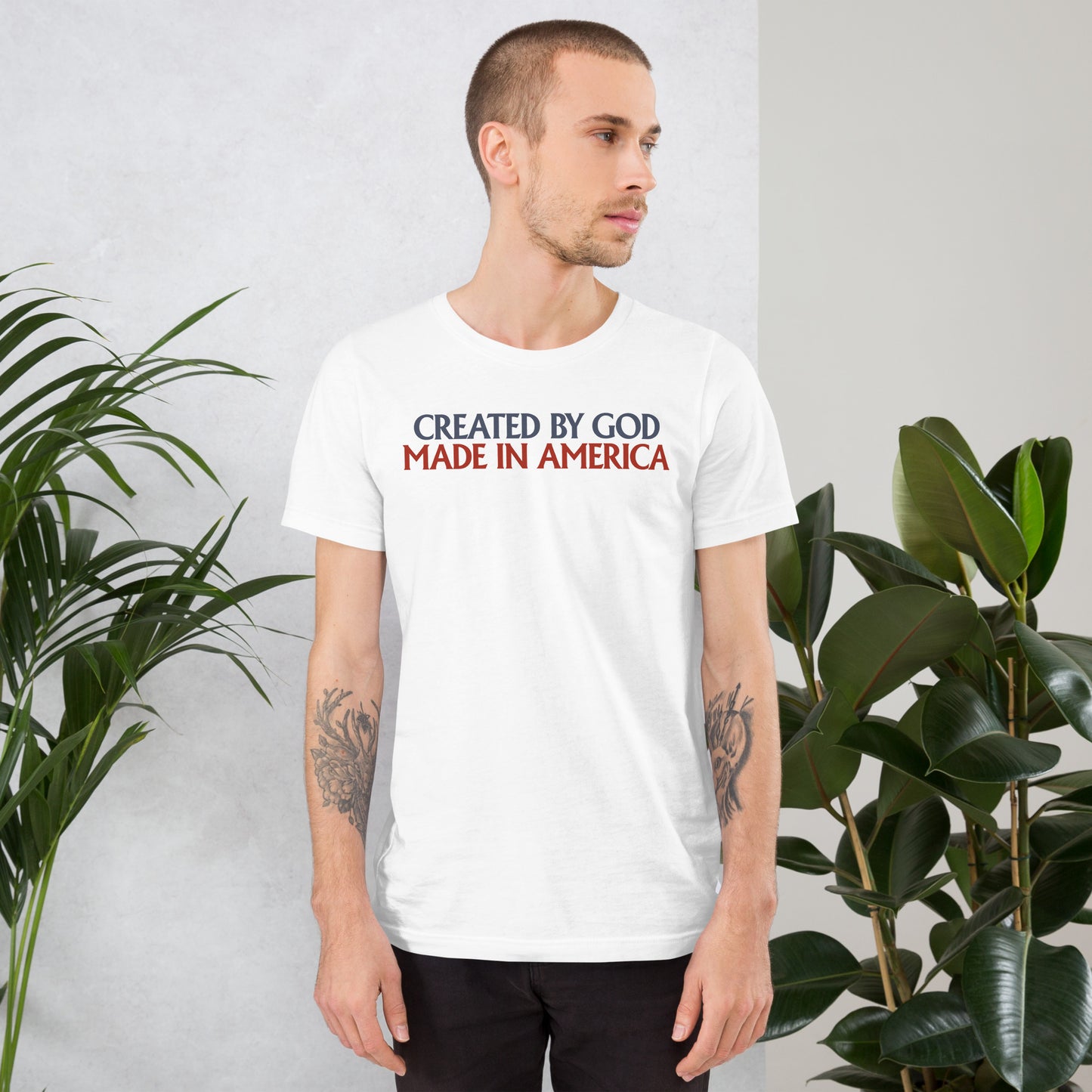 Created By God, Made In America - Men's T-Shirt