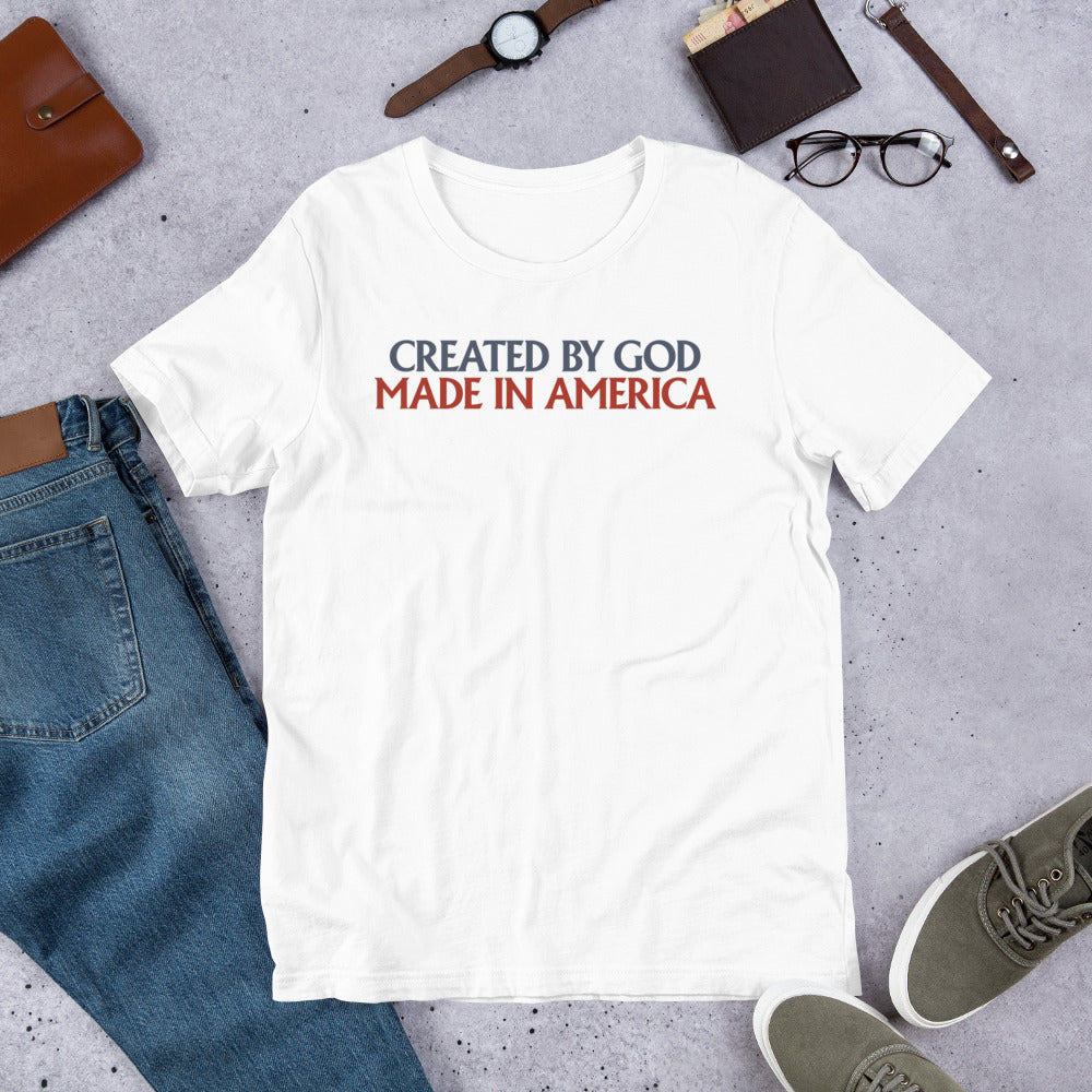 Created By God, Made In America - Men's T-Shirt