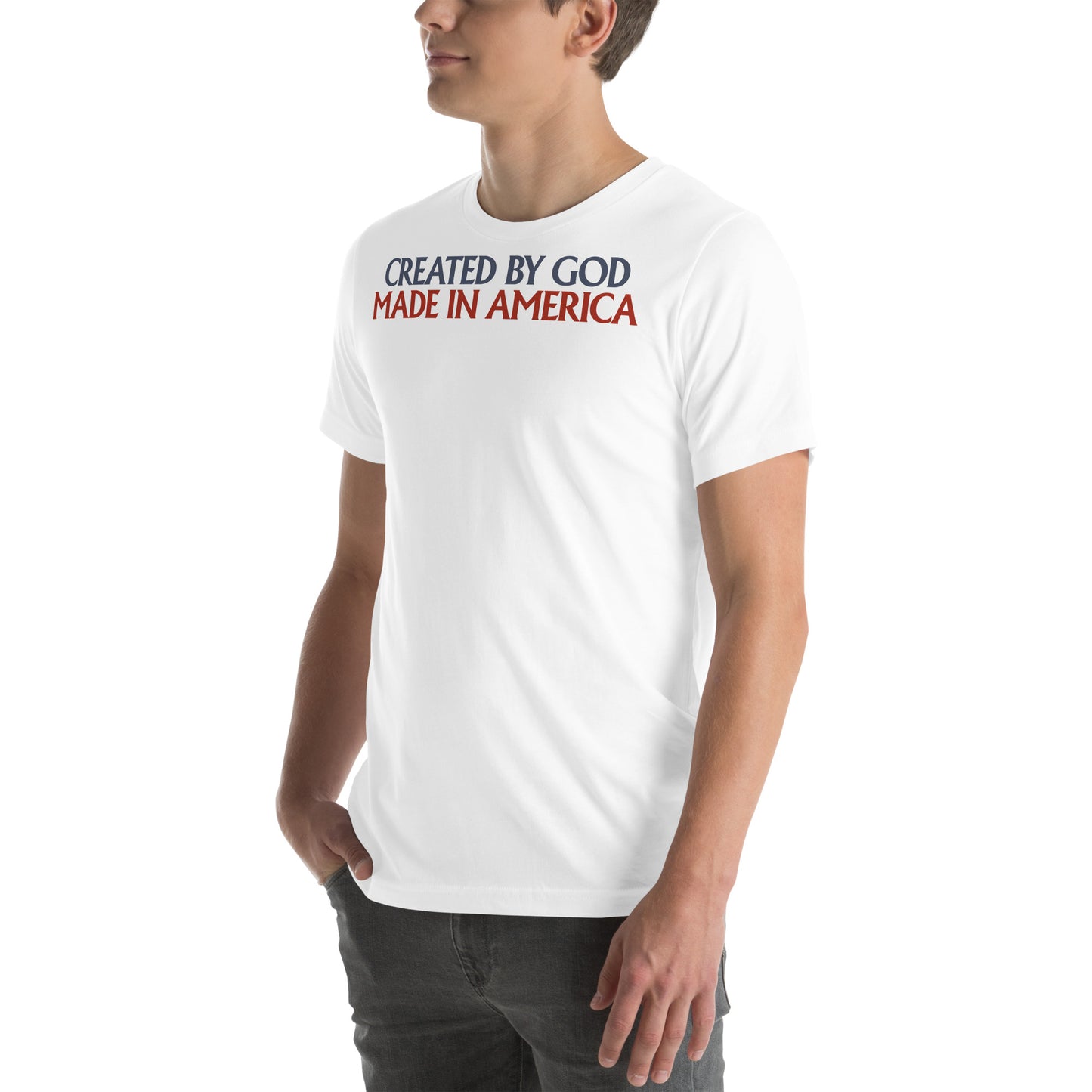 Created By God, Made In America - Men's T-Shirt