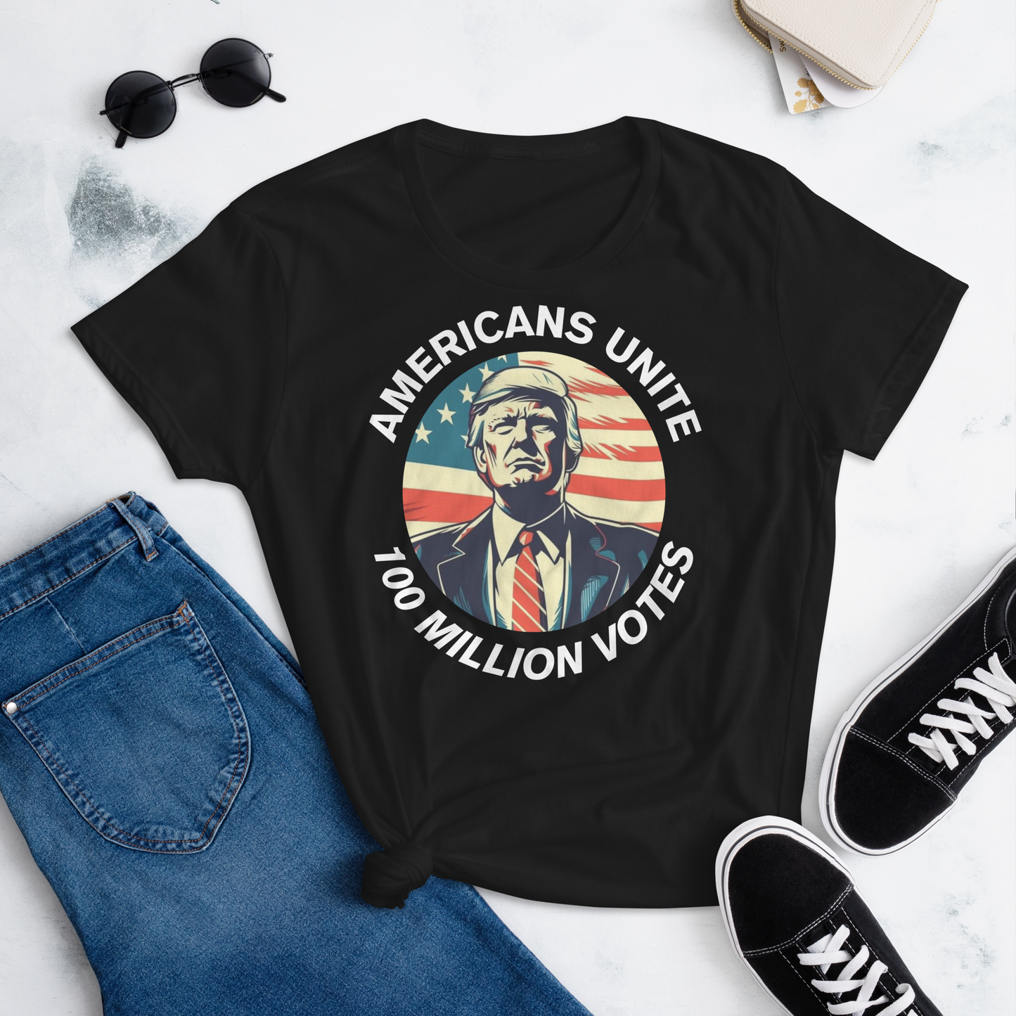 American's Unite, 100 Million Votes For Trump - Women's T-Shirt - Design 7