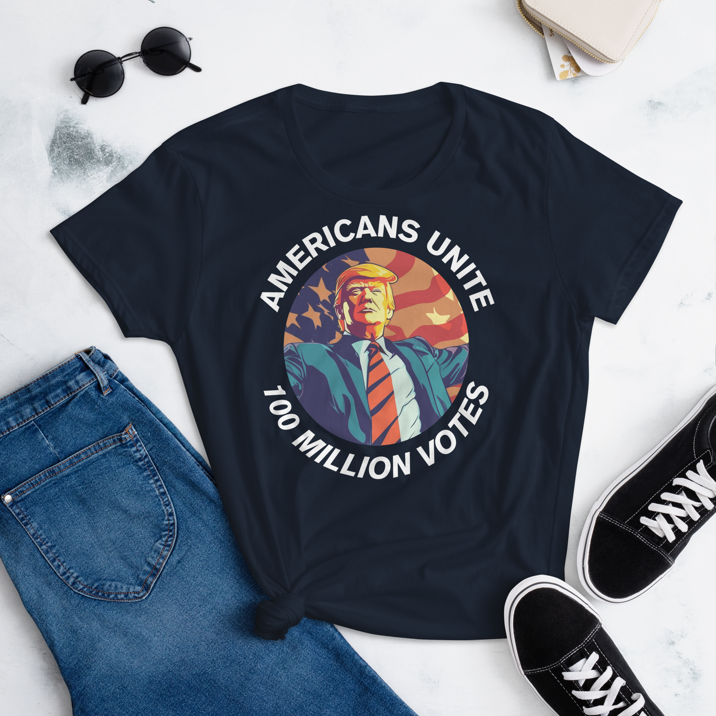 American's Unite, 100 Million Votes For Trump - Women's T-Shirt - Design 3