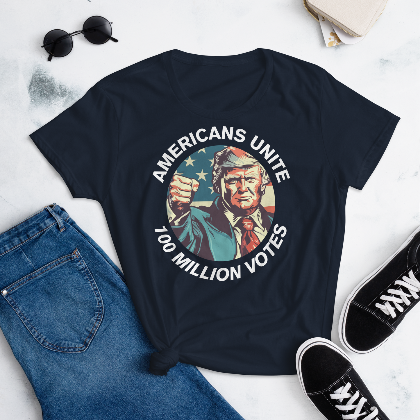 American's Unite, 100 Million Votes For Trump - Women's T-Shirt - Design 4