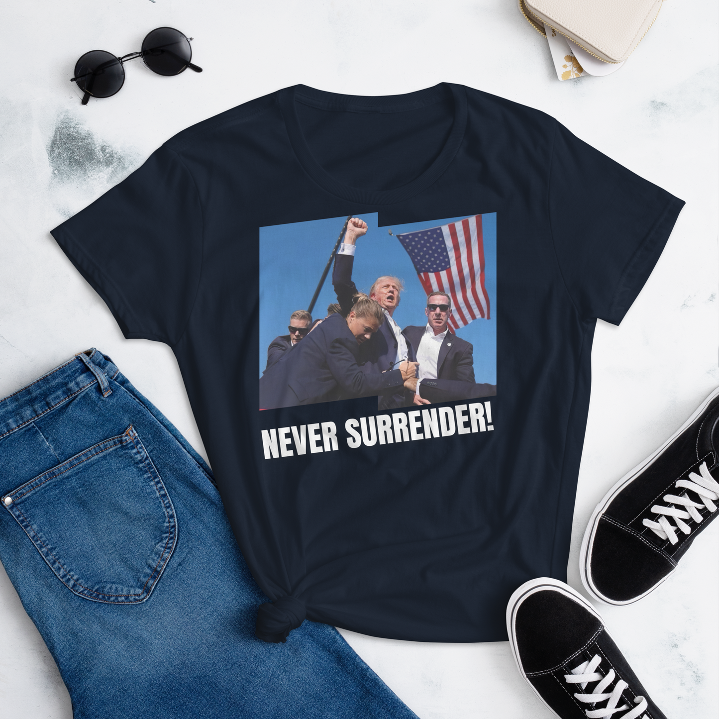 President Trump, Never Surrender! - Women's T-Shirt