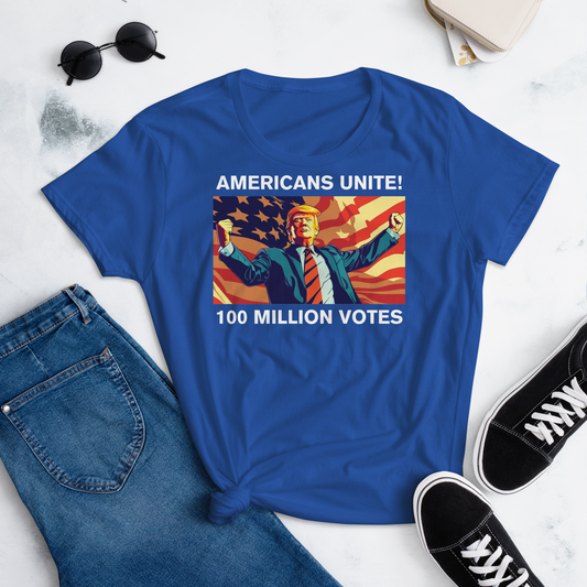 American's Unite, 100 Million Votes For Trump - Women's T-Shirt - Design 1