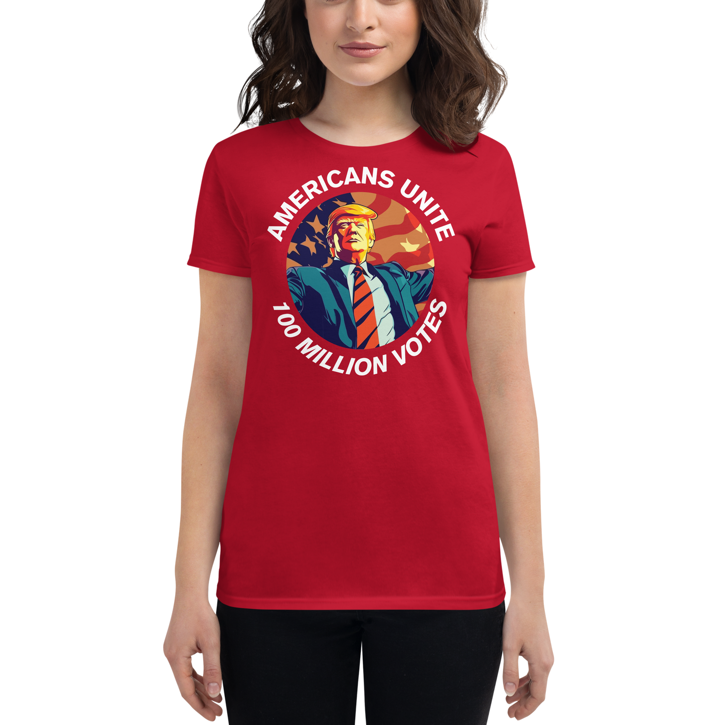 American's Unite, 100 Million Votes For Trump - Women's T-Shirt - Design 3