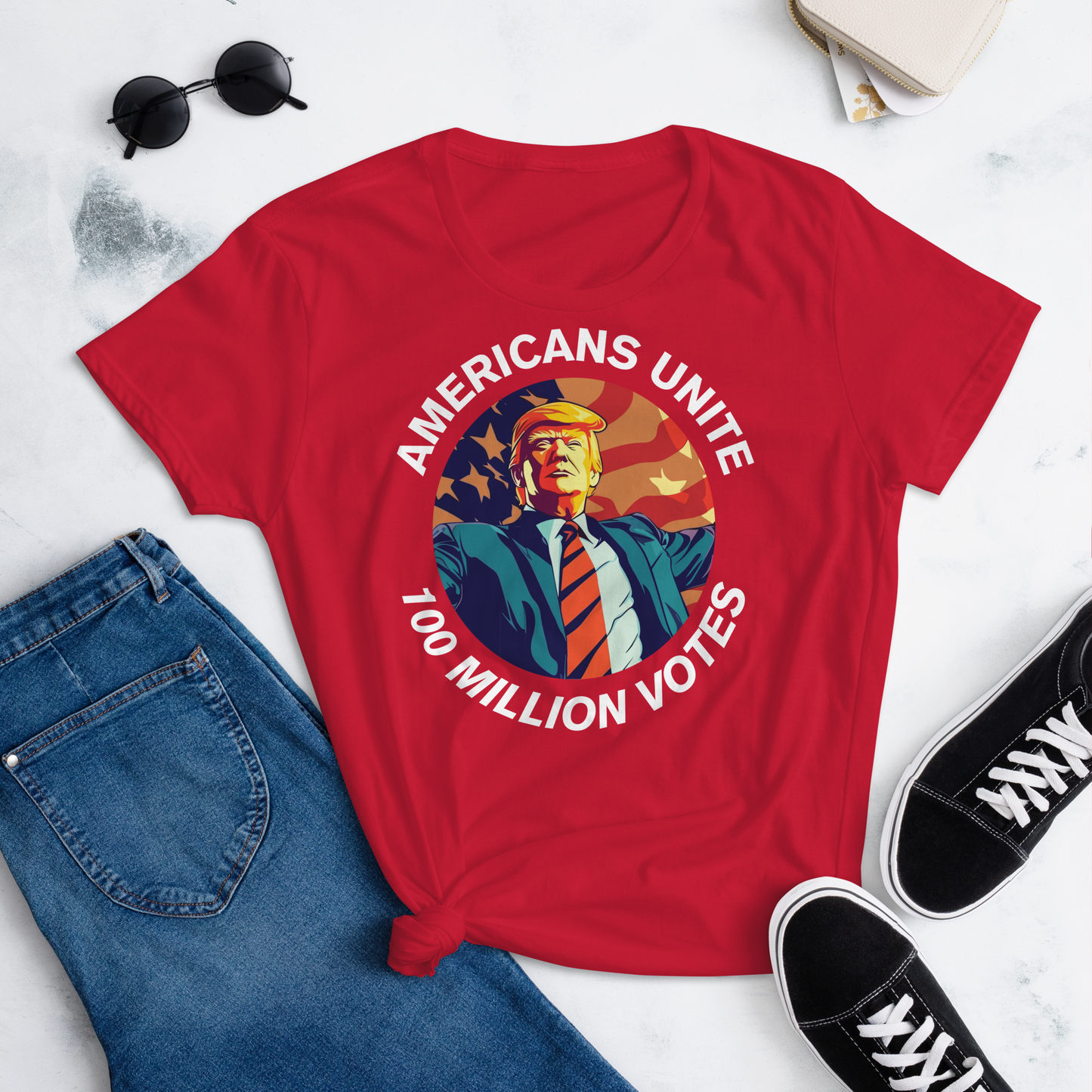 American's Unite, 100 Million Votes For Trump - Women's T-Shirt - Design 3