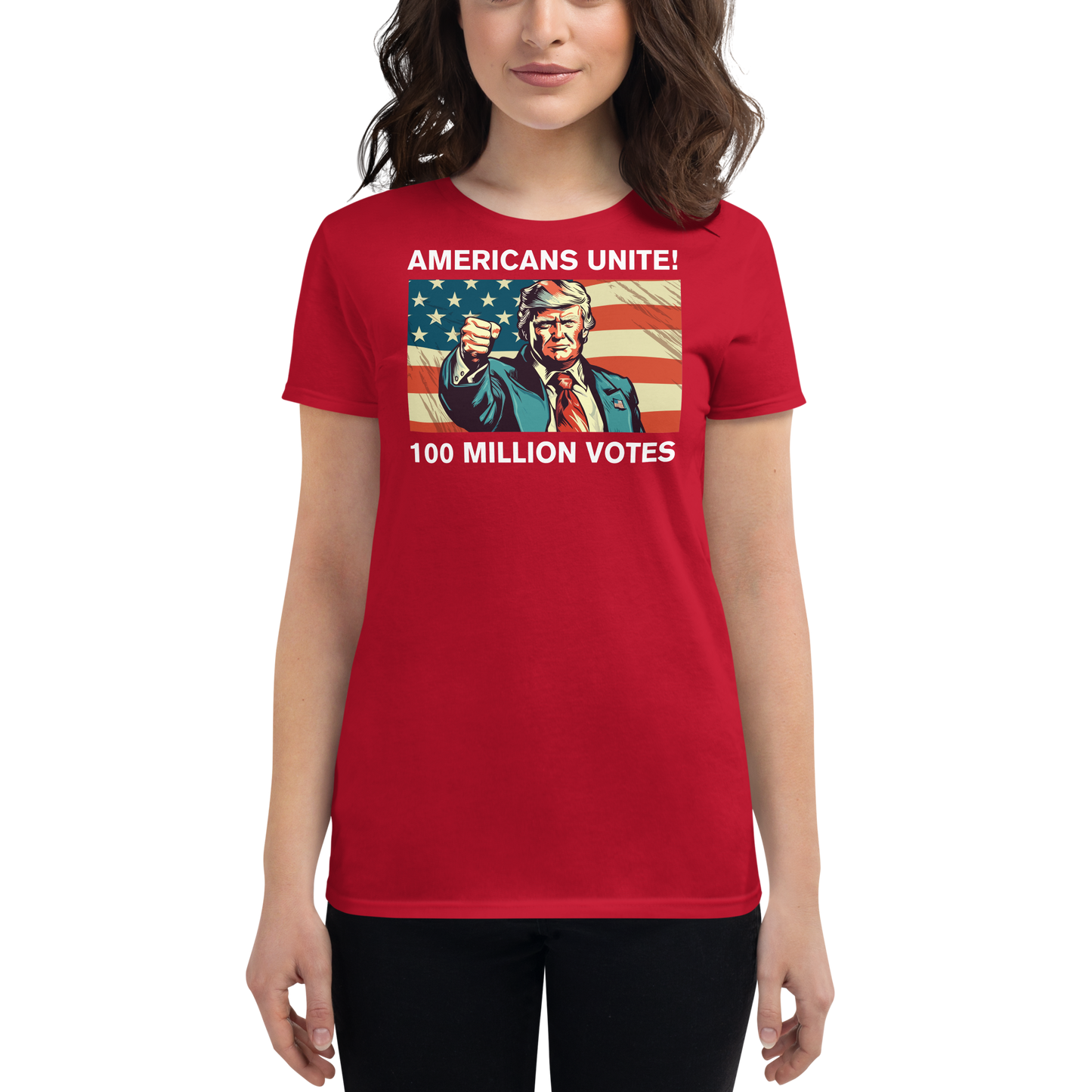 American's Unite, 100 Million Votes For Trump - Women's T-Shirt - Design 6