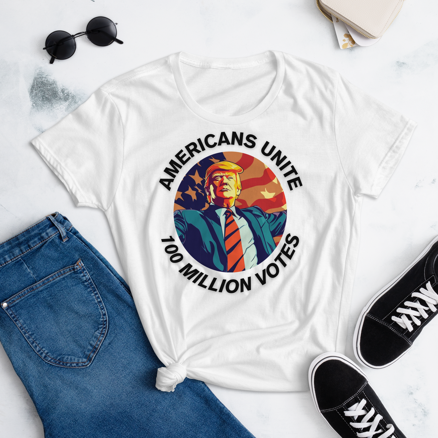 American's Unite, 100 Million Votes For Trump - Women's T-Shirt - Design 3