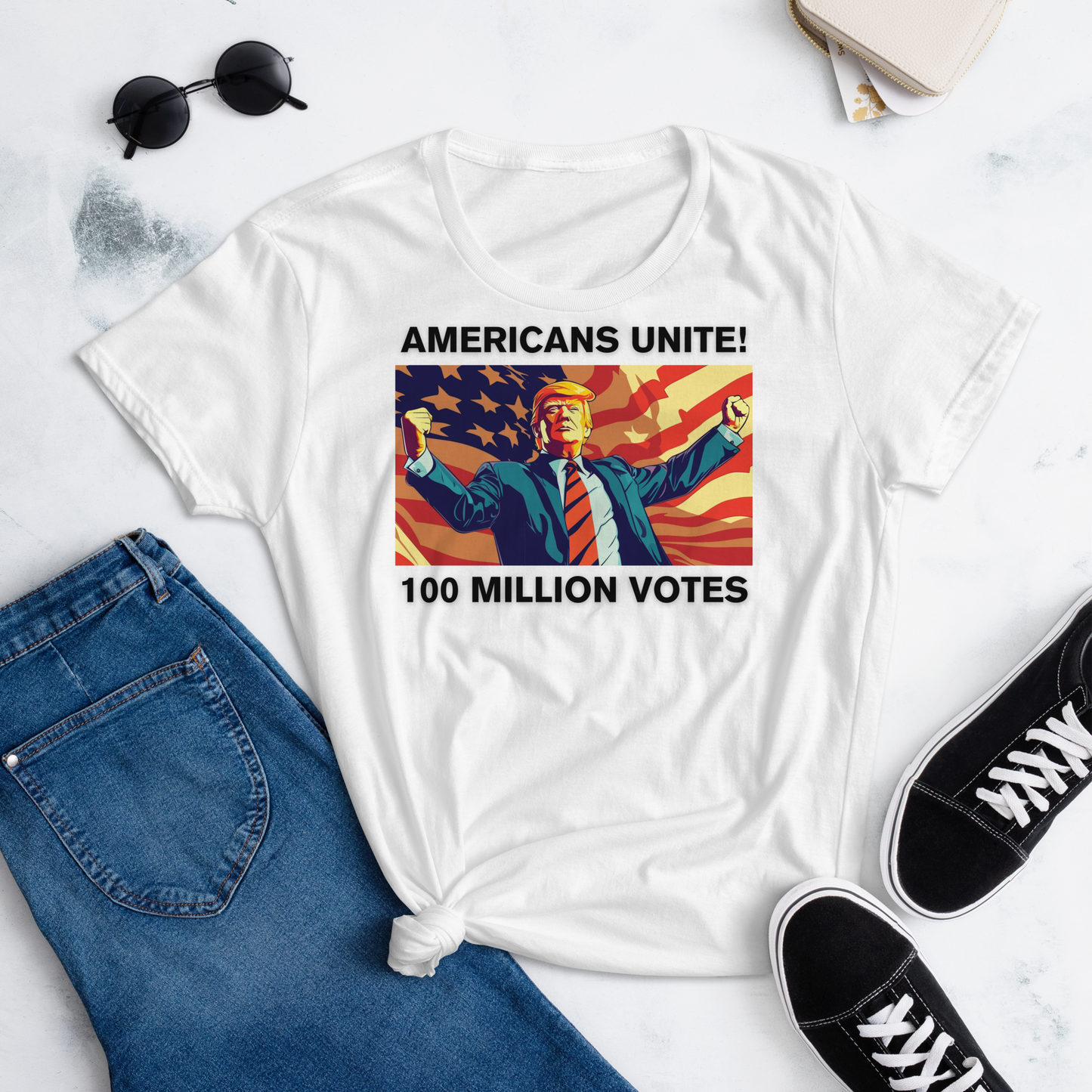 American's Unite, 100 Million Votes For Trump - Women's T-Shirt - Design 1