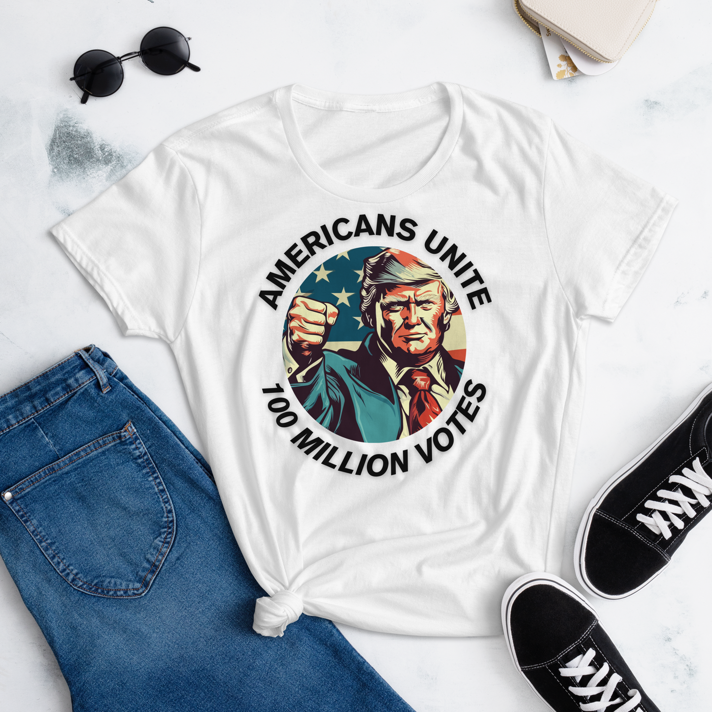 American's Unite, 100 Million Votes For Trump - Women's T-Shirt - Design 4