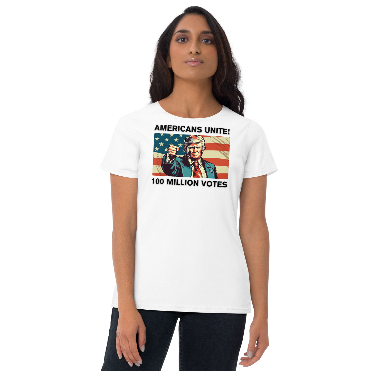 American's Unite, 100 Million Votes For Trump - Women's T-Shirt - Design 6