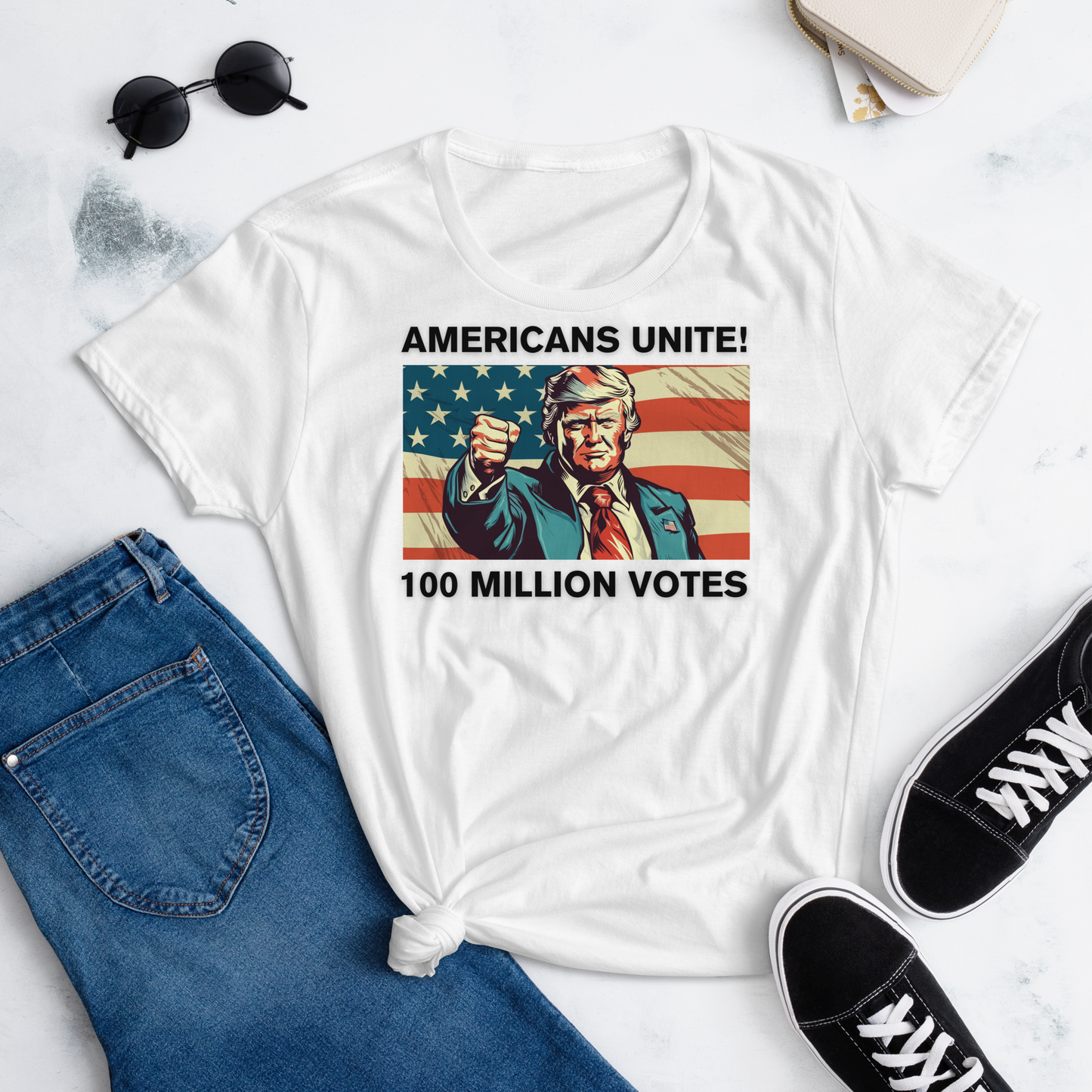 American's Unite, 100 Million Votes For Trump - Women's T-Shirt - Design 6