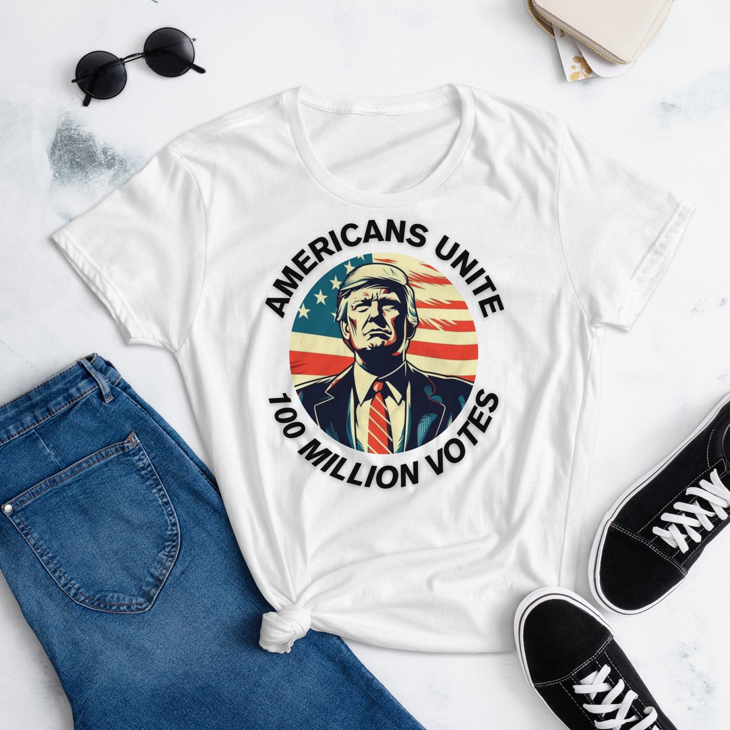 American's Unite, 100 Million Votes For Trump - Women's T-Shirt - Design 7