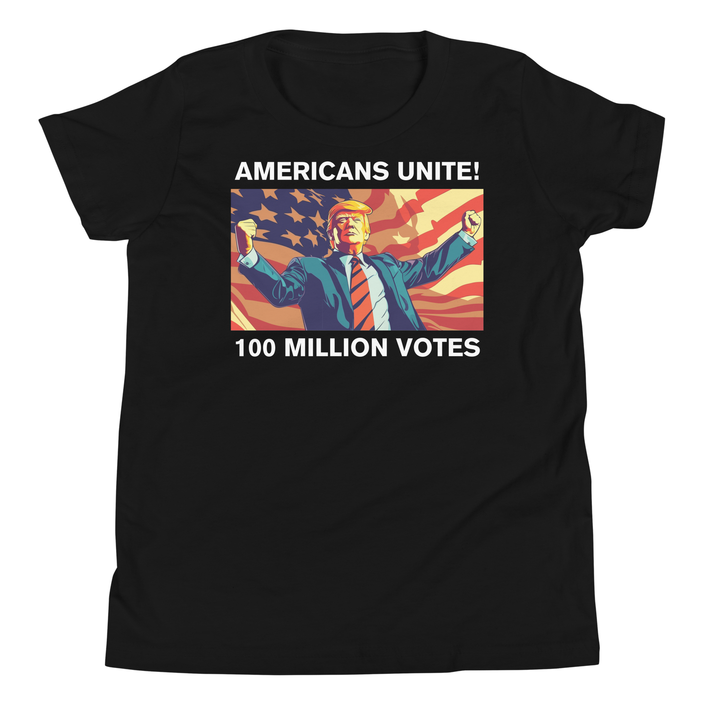 American’s Unite - 100 Million Votes for Trump Kids’ T-Shirt - Design 1