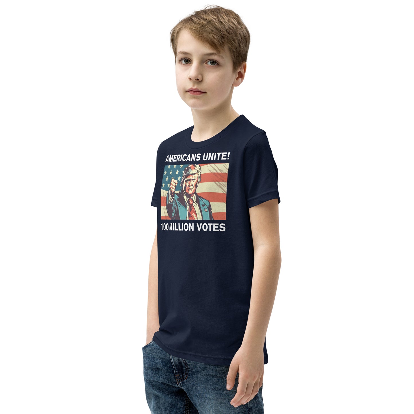 American’s Unite - 100 Million Votes for Trump Kids’ T-Shirt - Design 6