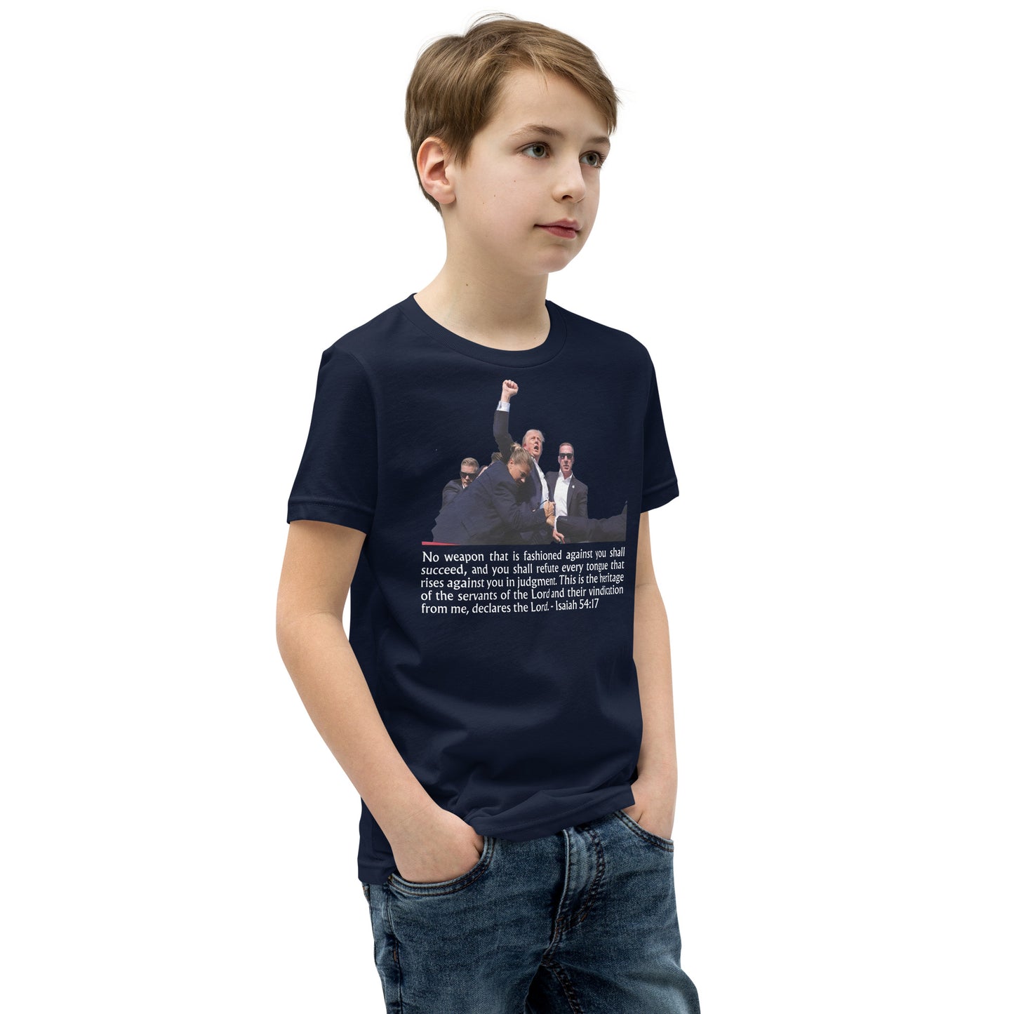 President Trump And Isaiah 54:17 Bible Verse - Kids' T-Shirt