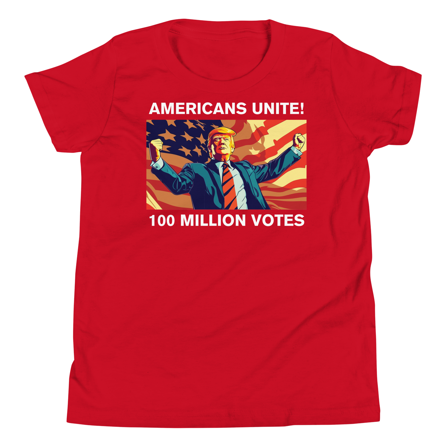 American’s Unite - 100 Million Votes for Trump Kids’ T-Shirt - Design 1