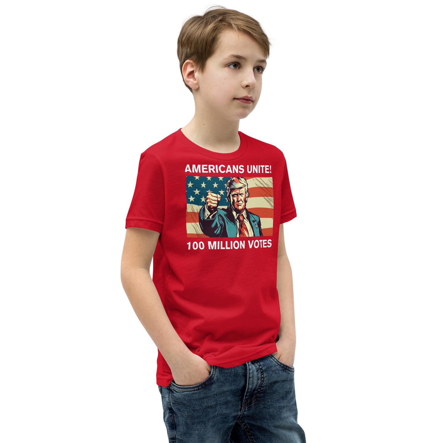 American’s Unite - 100 Million Votes for Trump Kids’ T-Shirt - Design 6