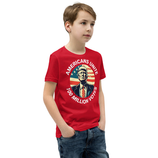 American’s Unite - 100 Million Votes for Trump Kids’ T-Shirt - Design 7