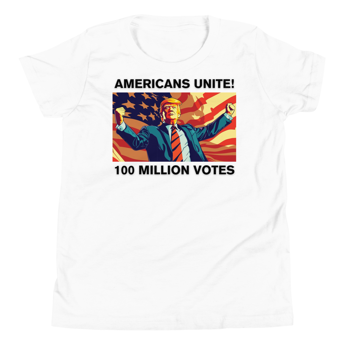 American’s Unite - 100 Million Votes for Trump Kids’ T-Shirt - Design 1