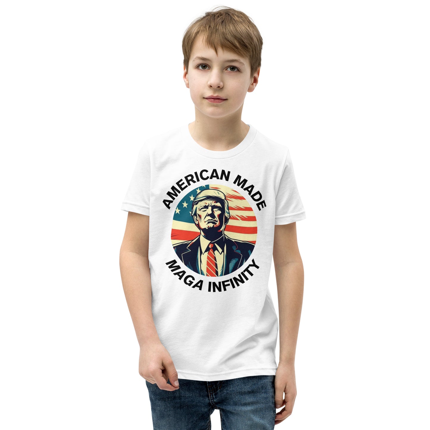 Trump - American Made, MAGA Infinity, Two-Sided Kid's T-Shirt